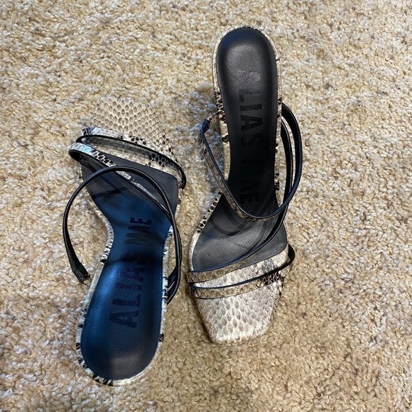 Alias Mae Women’s Mollie Heels Snakeskin Size 36 Open Toe Strappy Sandals - Picture 5 of 12